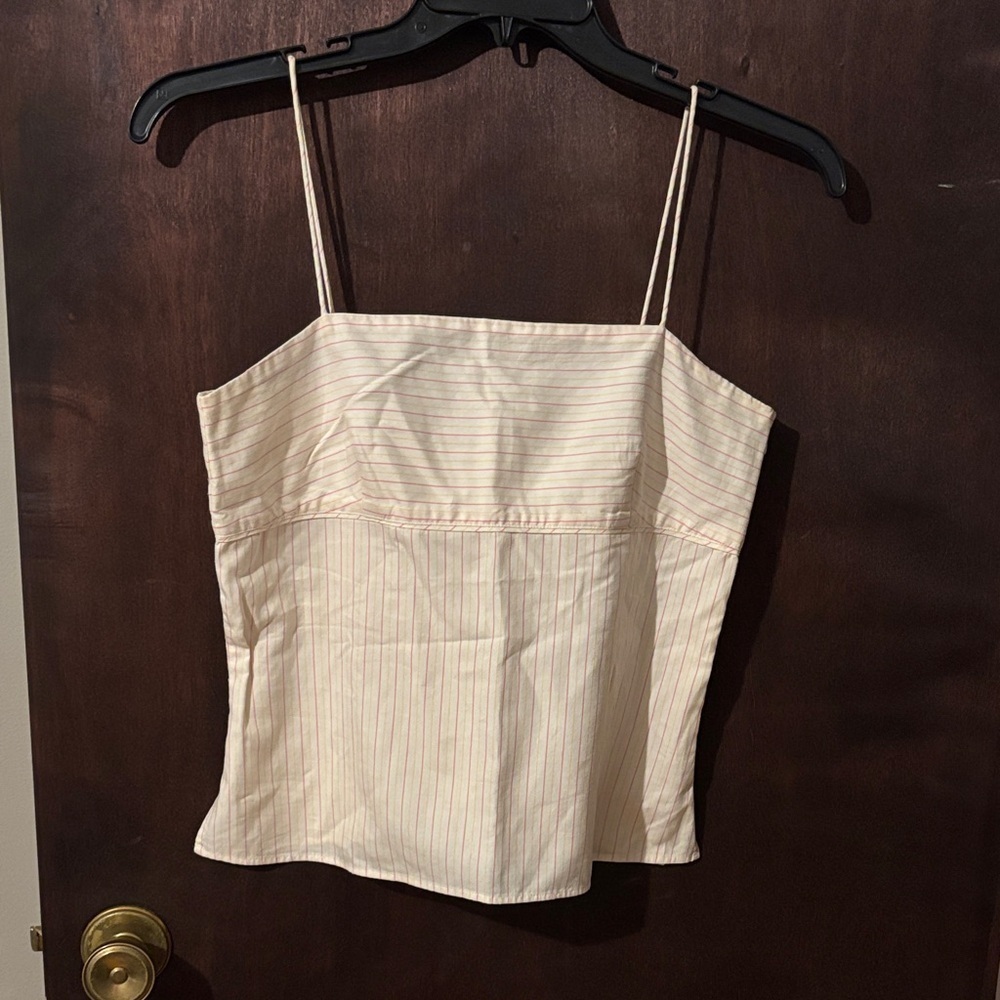 J. Crew Cream and Pink Striped Camisole- 100 % Cotton